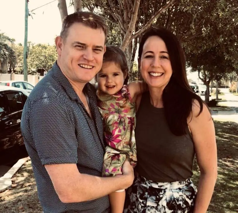 Kelly and Brent Stokes with their daughter Sloane