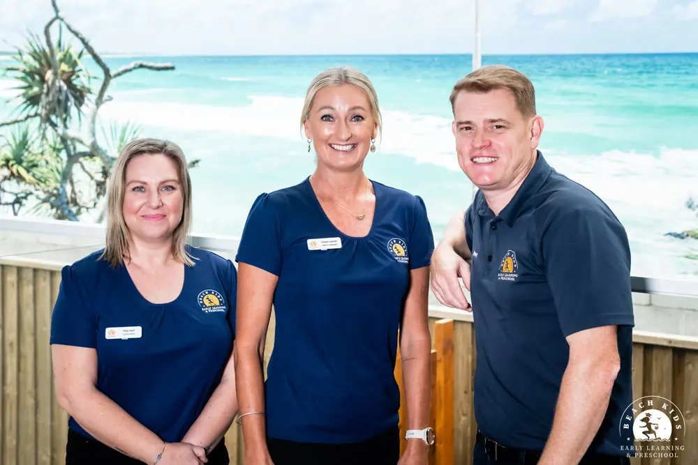 Beach Kids educators on the beach at Cabarita